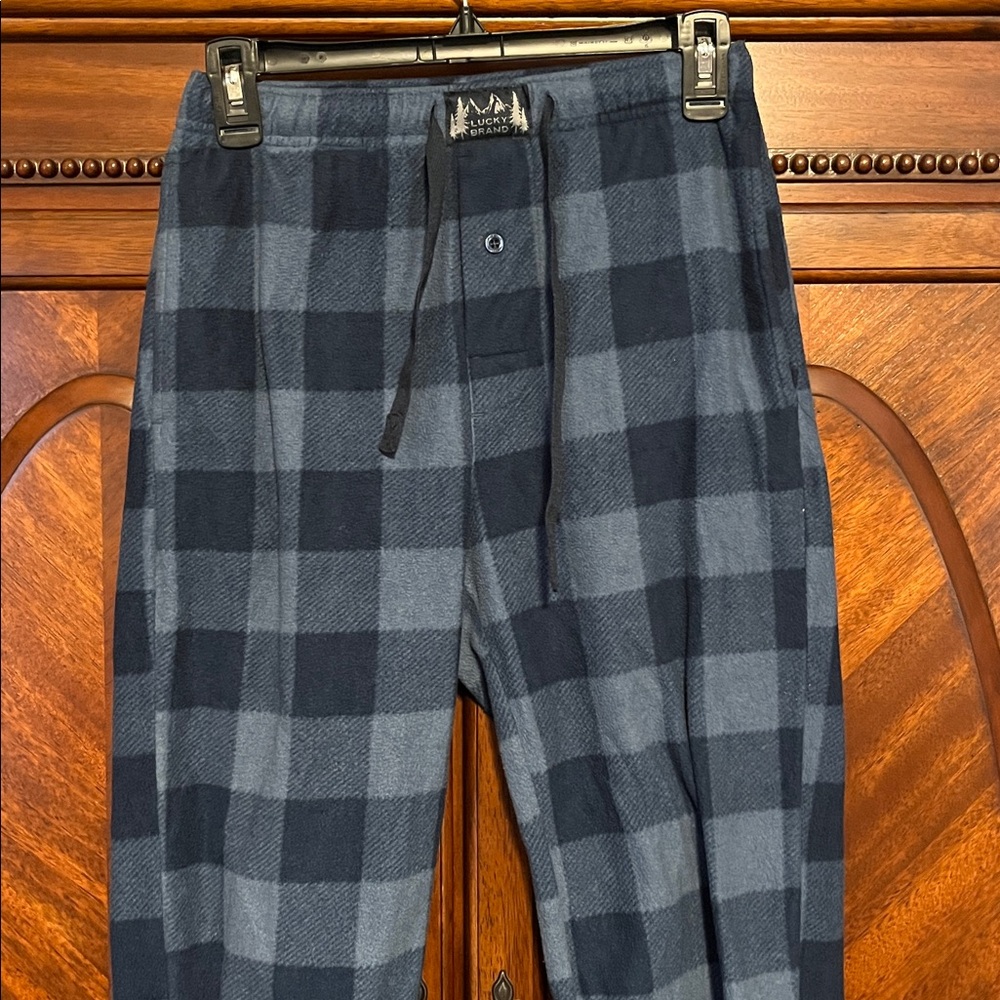 Lucky Brand Men's Navy Checkered Pajama Pants - Picture 6 of 10